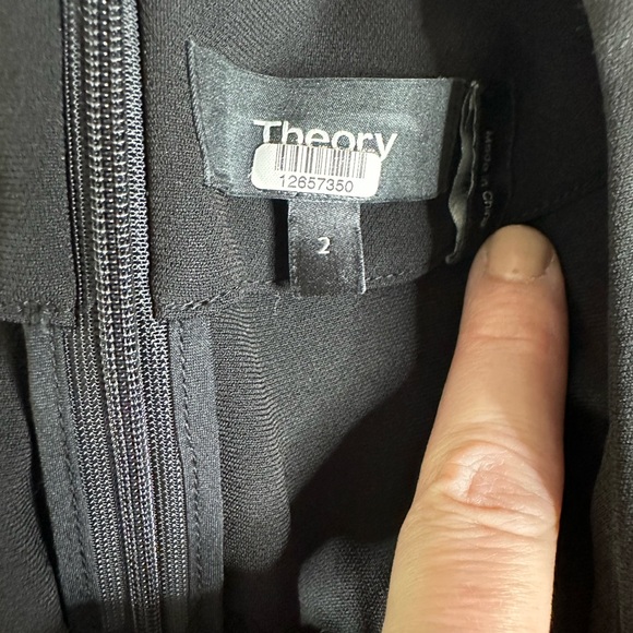 Rent The Runway  Pleated Cap Sleeve Black Crepe V-Neck Fit Flare Career Dress 2 - Picture 9 of 9